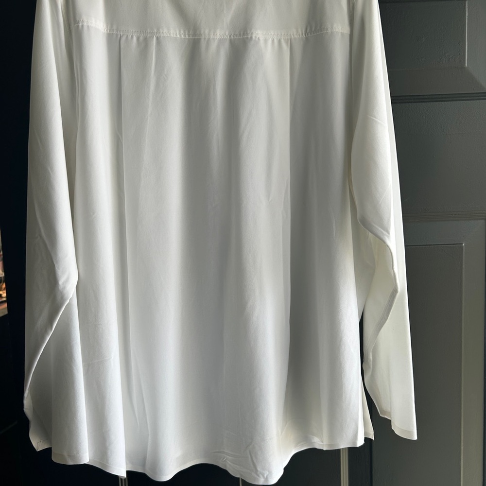 Athleta White Collared Button-Up Blouse - Picture 6 of 6